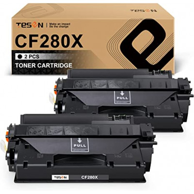 TESEN Compatible HP 80X CF280X Black Toner Cartridge Replacement 2 Packs